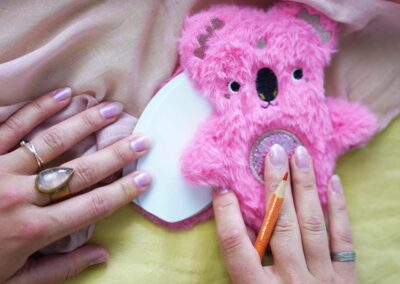 Kid Animal Notebook Koala Fluffy Glitter Pink Plush Stationery
