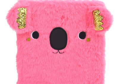 Fluffy Fashion Notebook Kid Accessories Glitter Pink Plush Koala