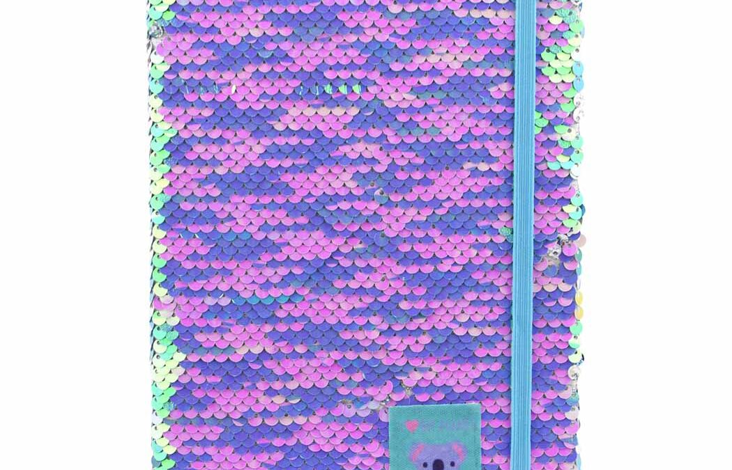 Reversible Sequins Fashion Notebook Glitter Kid Teen Pink Purple Lilac