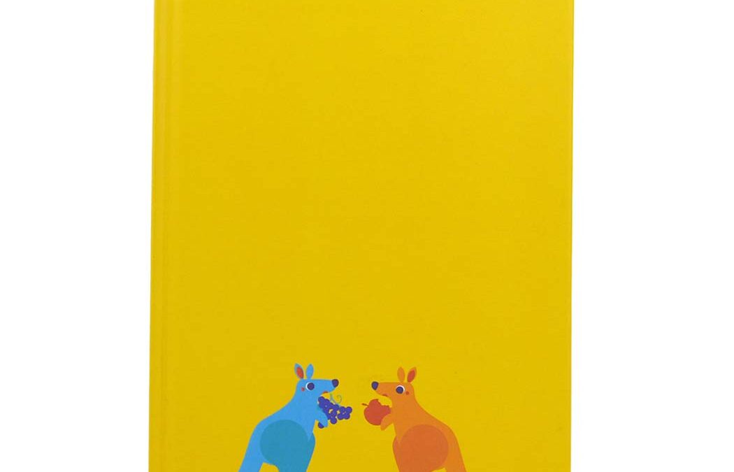 Kid Notebook with Animal Illustration Back to school Yellow Kangaroo